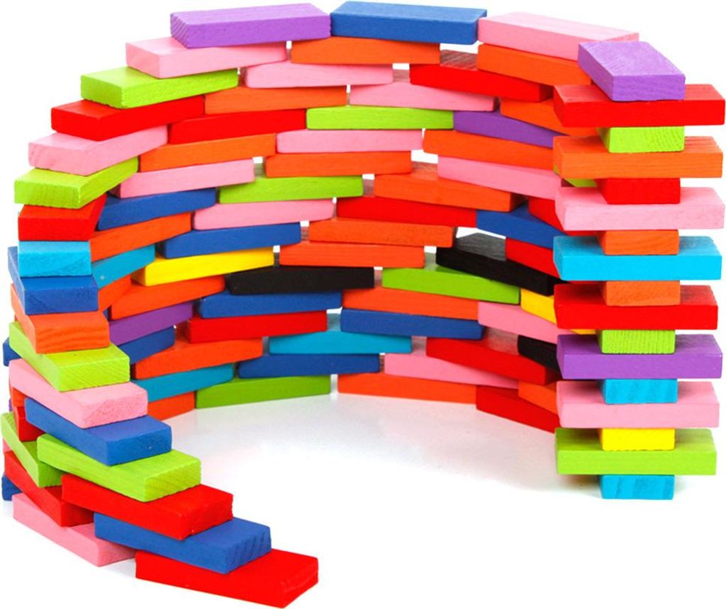 120 Stück Holz-Domino-Spielzeug für Kinder, frühes Lernen, Baustein, Lernspielzeug, 120 Stück