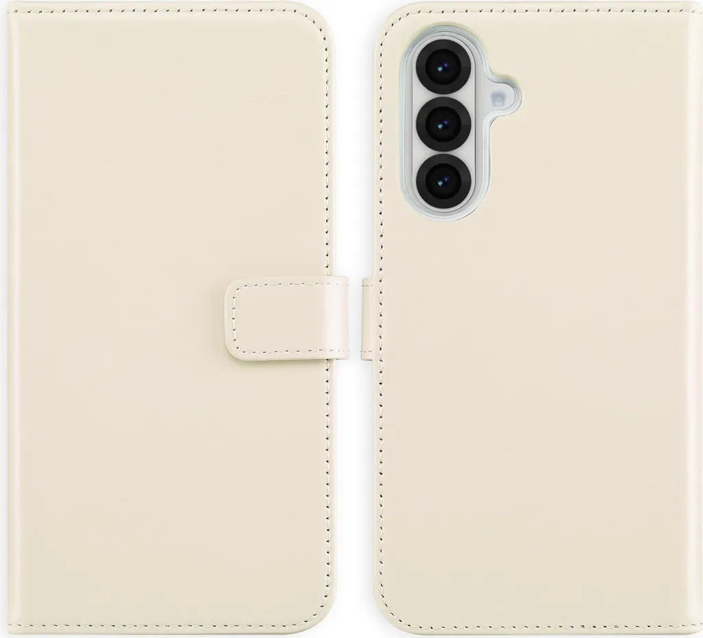 Custodia a libro in vera pelle Selencia Samsung Galaxy A36 - Greige