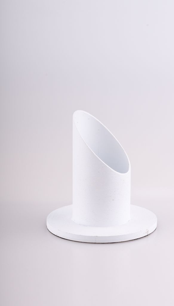 Kerzenleuchter Ø für Kerzen 4 cm Aluminium, weiß, rund Produktbild 