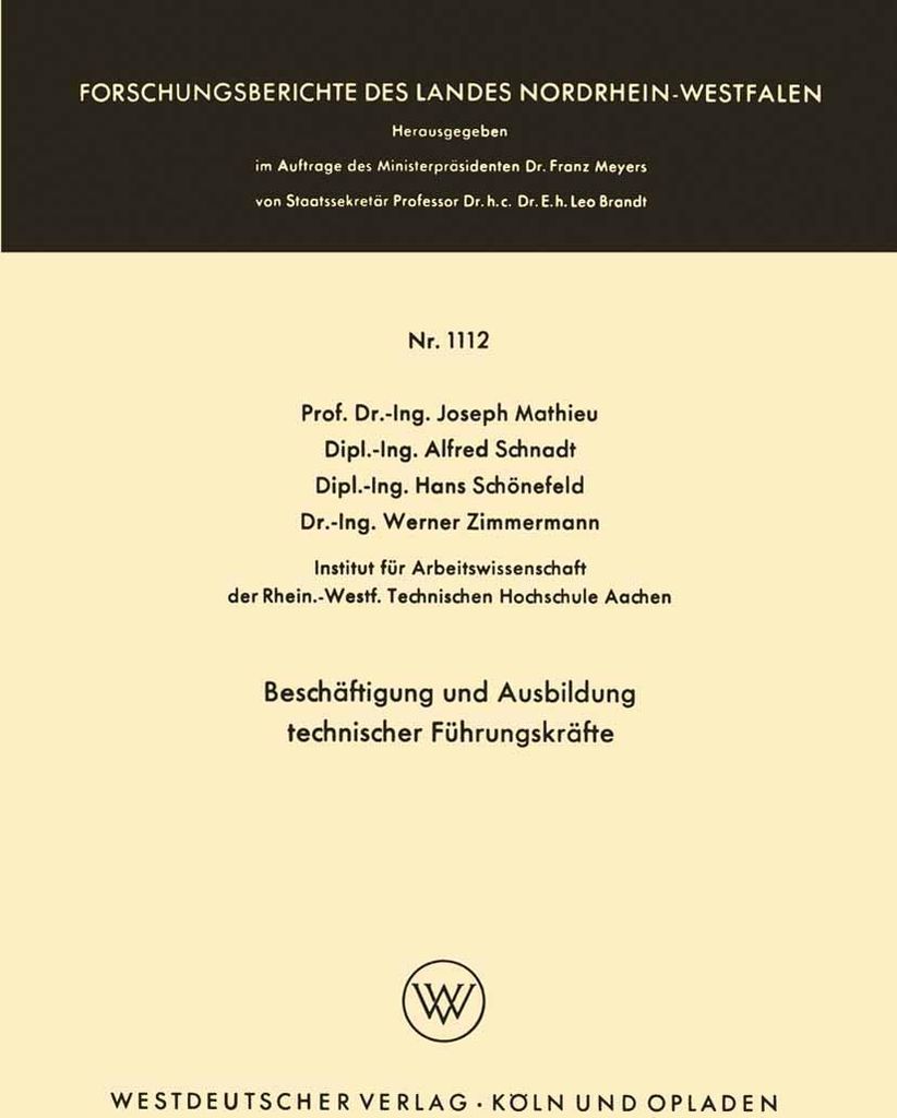 Beschäftigung und Ausbildung technischer Führungskräfte