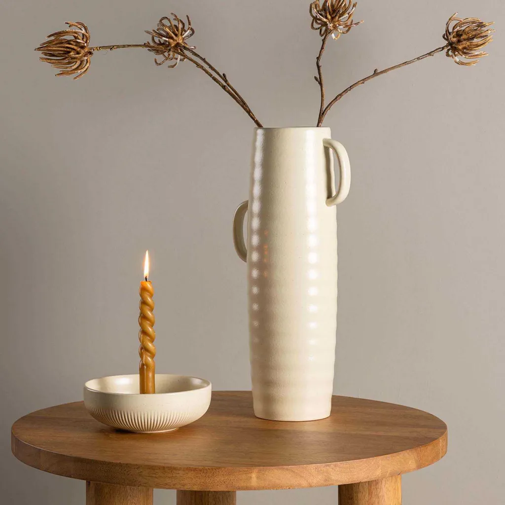 Vase moderne Cent coloris beige sable aspect mat texture organique - 12
