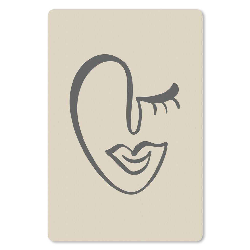 MuchoWow Mauspad Mousepad Gesicht - Lippen - Abstrakt 40x60 cm - Mousepads - Maus Mat - Pad - Mausunterlage - Schreibtisch Accesoire