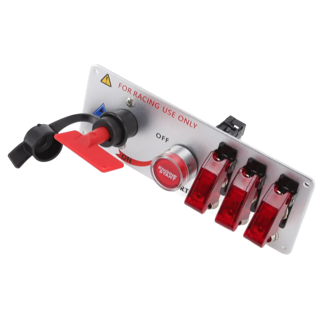 Panneau de commande d'allumage racing à bascule LED 12V universel