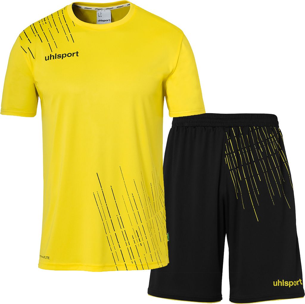 uhlsport Score 26 Set (Trikot+Shorts) Kinder 122 - limonengelb/schwarz 128