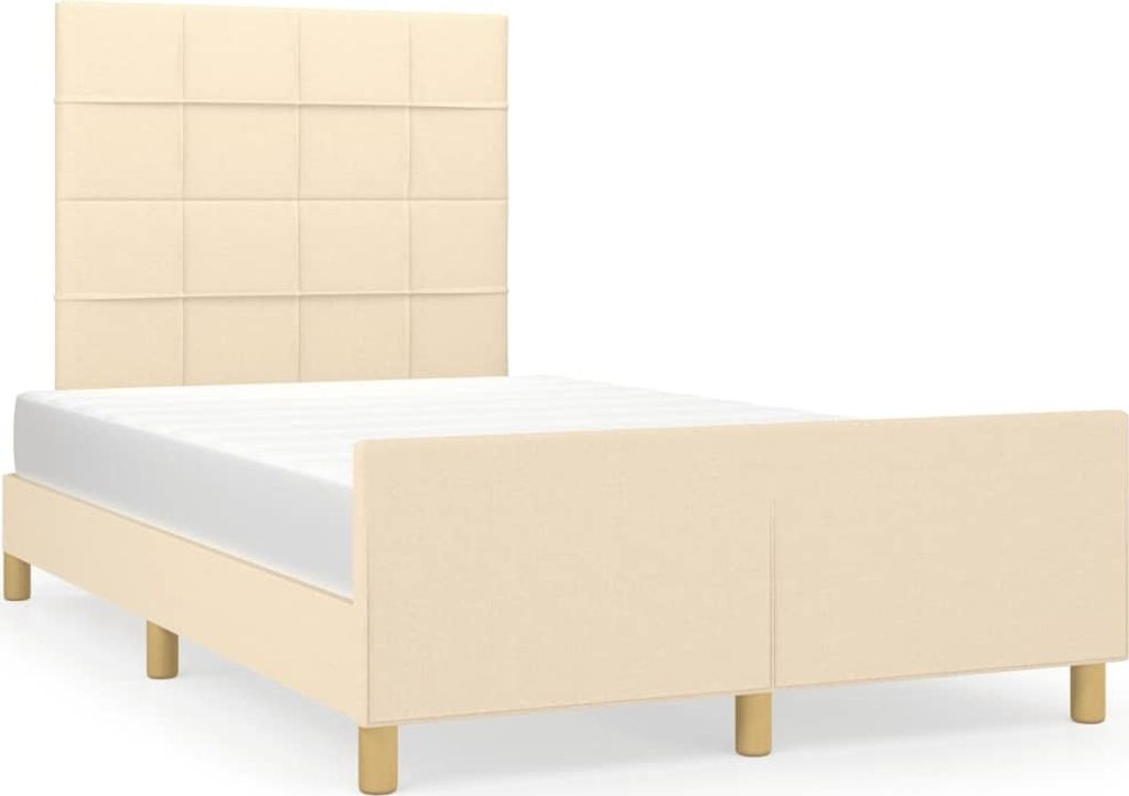 Maison Exclusive - Bettgestell ohne Matratze Creme 120x190 cm Stoff