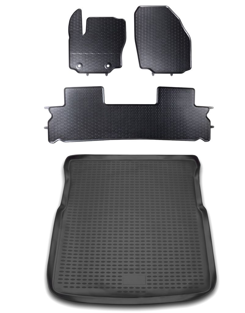 Gummi Kofferraumwanne + Fußmatten Set für Ford S-Max I, Bj. 5/2006-2015