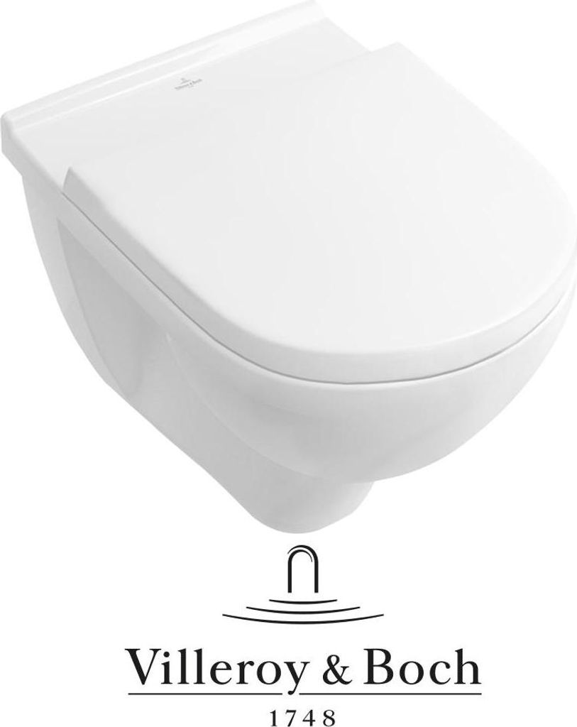 Villeroy & Boch O.Novo Wand Hänge WC Toilette WC-Becken spülrandlos mit SoftClose TakeOff WC-Sitz, weiß