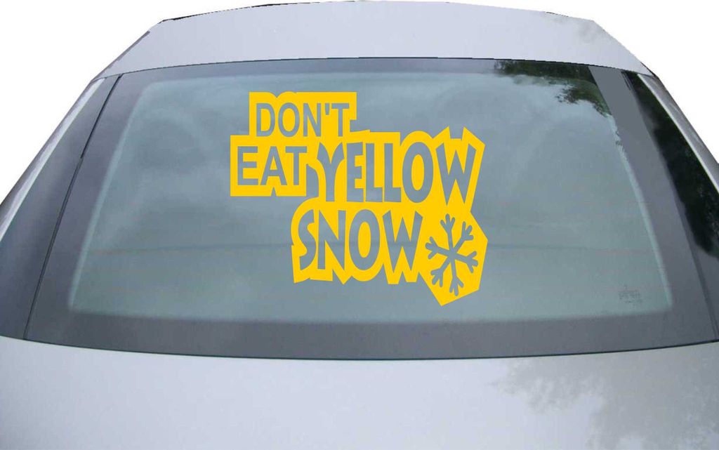 Indigos UG - Aufkleber Heckscheibe & Motorklappe DE6078 - gold - 600x500 mm - don't eat yellow snow - Auto Scheiben Fenster Heckklappe Tuning Racin...