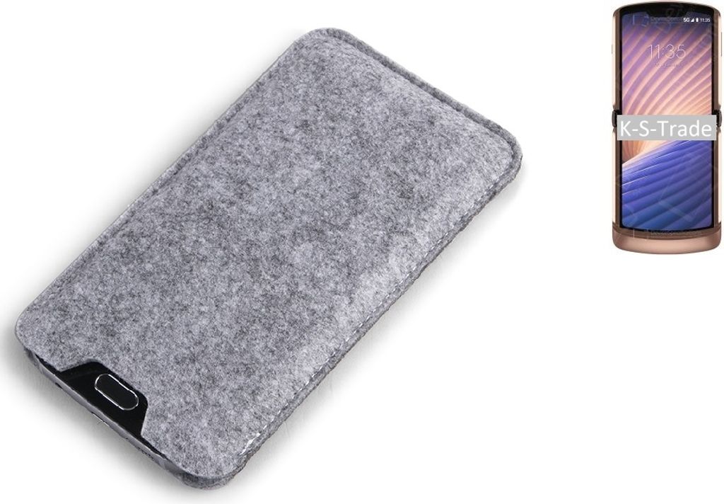 K-S-Trade Filz Handyhülle kompatibel mit Motorola Moto G9 Power Schutzhülle Filztasche Filz Tasche Case Sleeve Handy Hülle Filzhülle grau