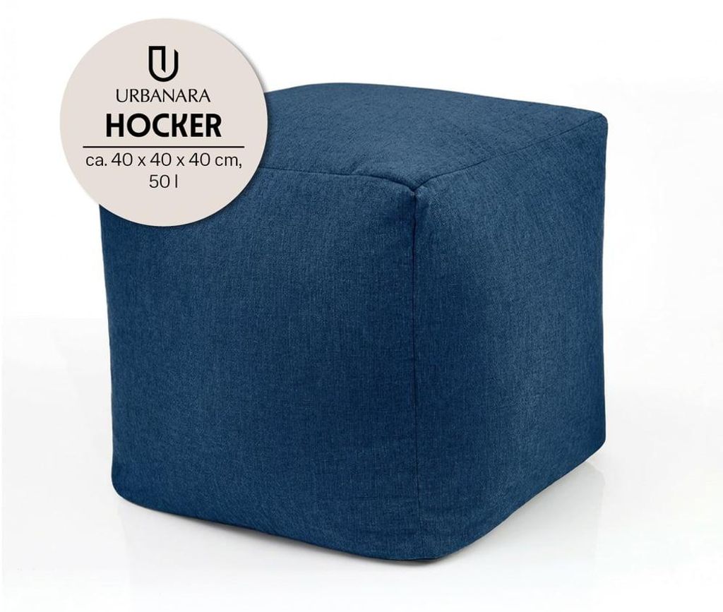 URBANARA Sitzsack-Hocker 85l blau Basic-Comfort mit Produktbild 