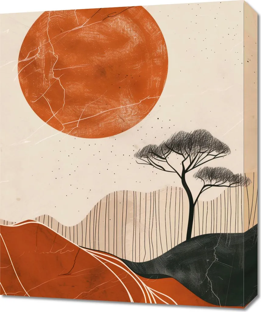Tableau africain 50 x 60 cm pour salon - Ambiance chaleureuse zen