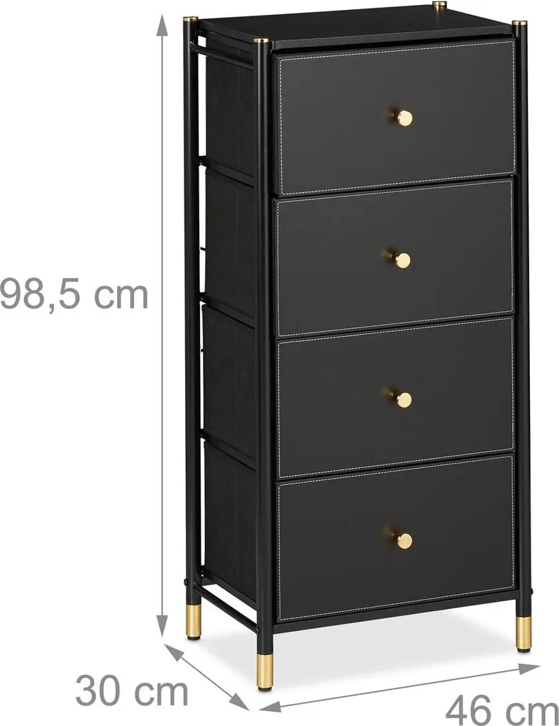 Buffet bas de chambre : commode à 4 compartiments spacieux style scandinave - 3
