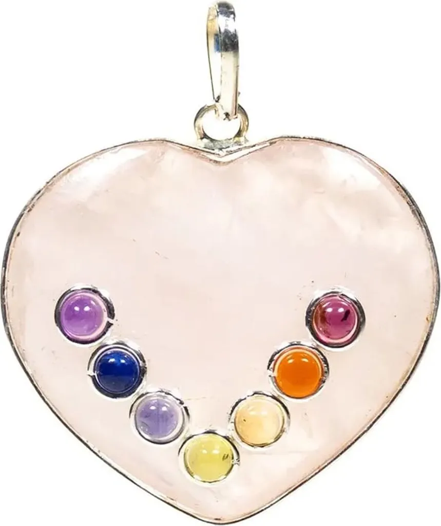 Pendentif Quartz Rose Coeur 3cm - Double Pack pour Alignement des Chakras
