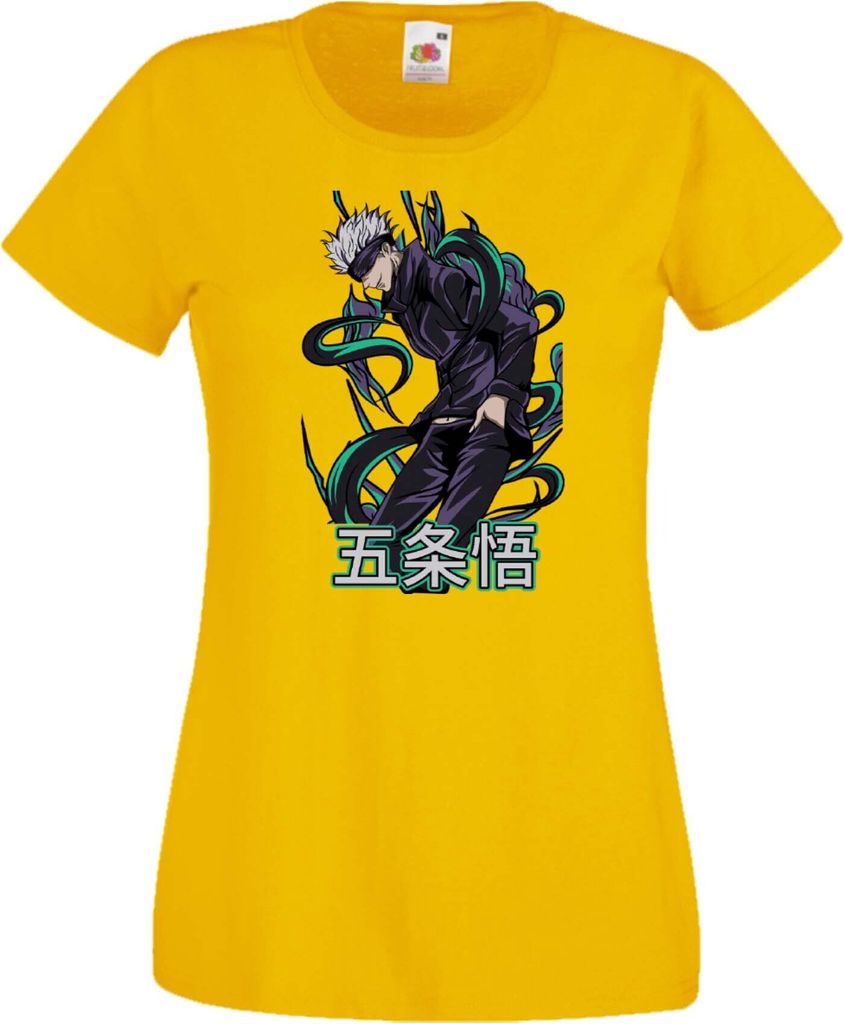 Damen T-Shirt Anime Manga Jujutsu Kaisen, Lady S / Gelb