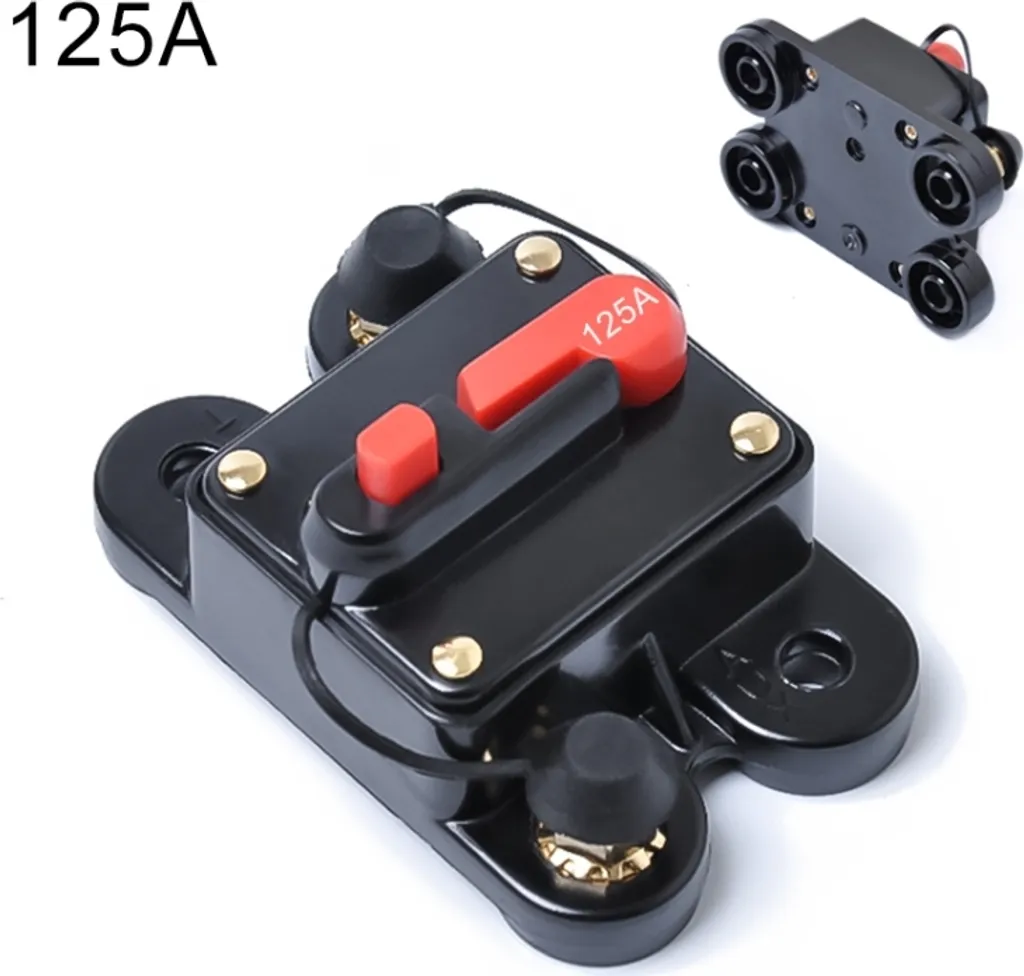 Greluma 2 Pezzi Fusibile di ripristino dell'interruttore automatico in linea da 50A,portafusibile di ripristino 12V-24V DC 50A con ripristino manuale per la protezione del audio automobilistico