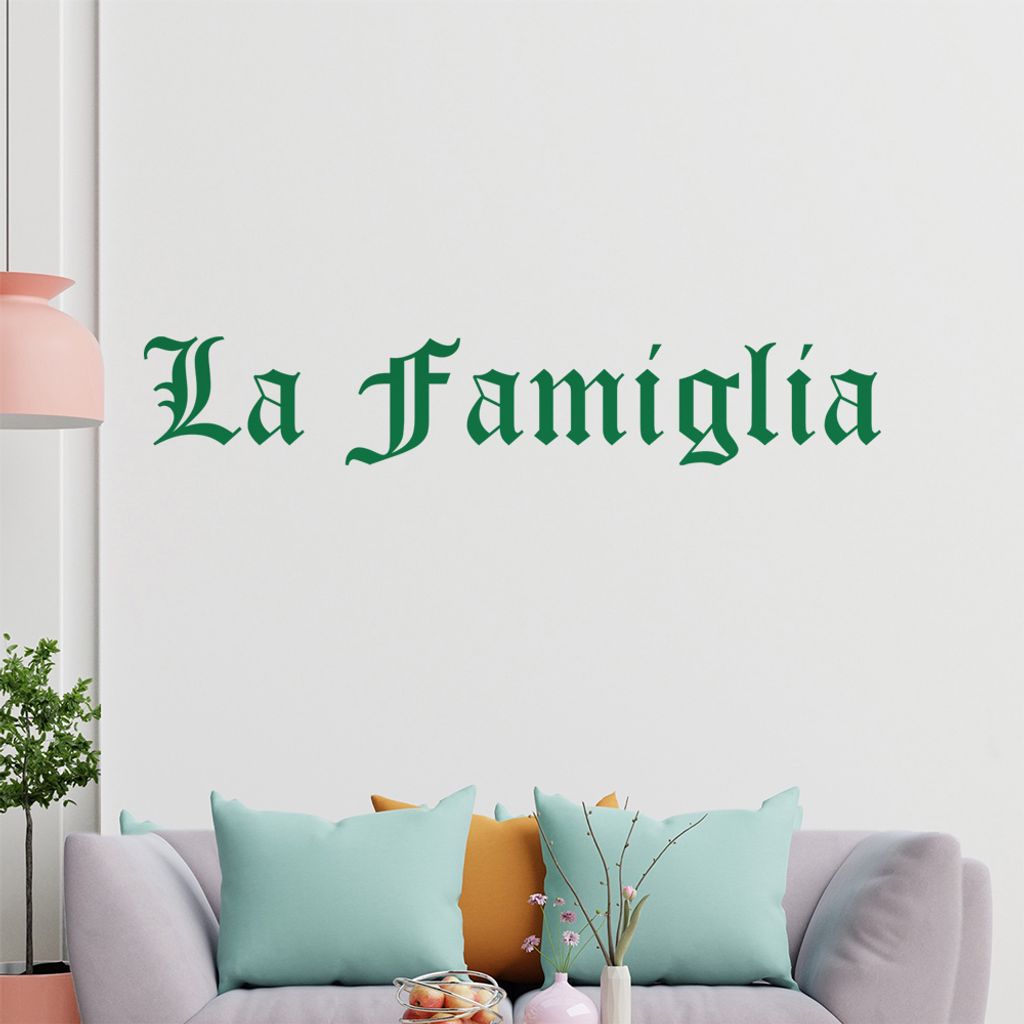 KIWISTAR La Famiglia Wandtattoo in 6 Größen - Wandaufkleber Wall Sticker - Dekoration, Küche, Wohnzimmer, Schlafzimmer, Badezimmer
