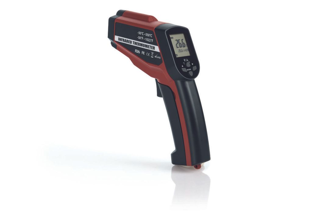 Infrarot Laser-Thermometer: -50 bis +550°C - schlagfestes ABS Gehäuse - inkl. 9V Batterie