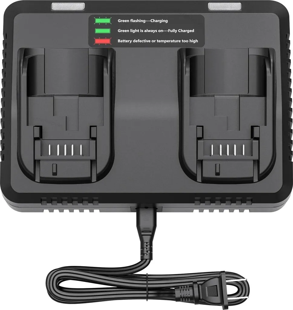 Chargeur batterie Li-Ion rapide 6A double port contre panne d'énergie