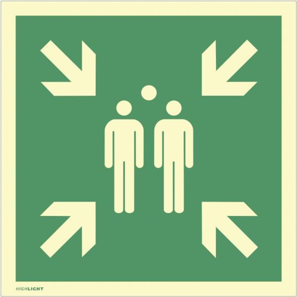 Dreifke Schild Sammelstelle, ISO 7010, Alu, langnachleuchtend, 160-mcd, 200x...