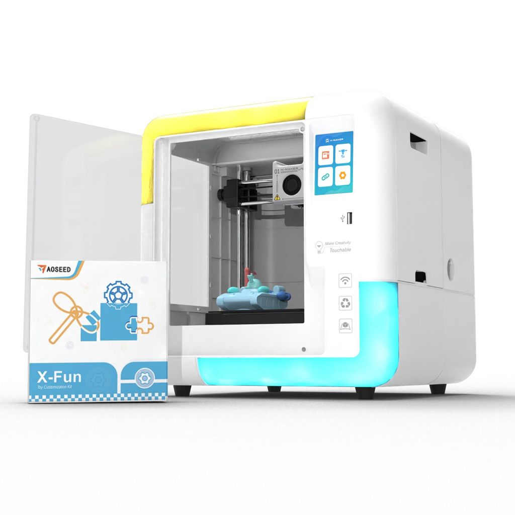 X-Maker 3D-Drucker fuer Kinder und Anfaenger mit X-Fun Creation Kit, nivellierungsfreiem Druckbett, WLAN-Druck, leisem Betrieb bei hoher Praezision...
