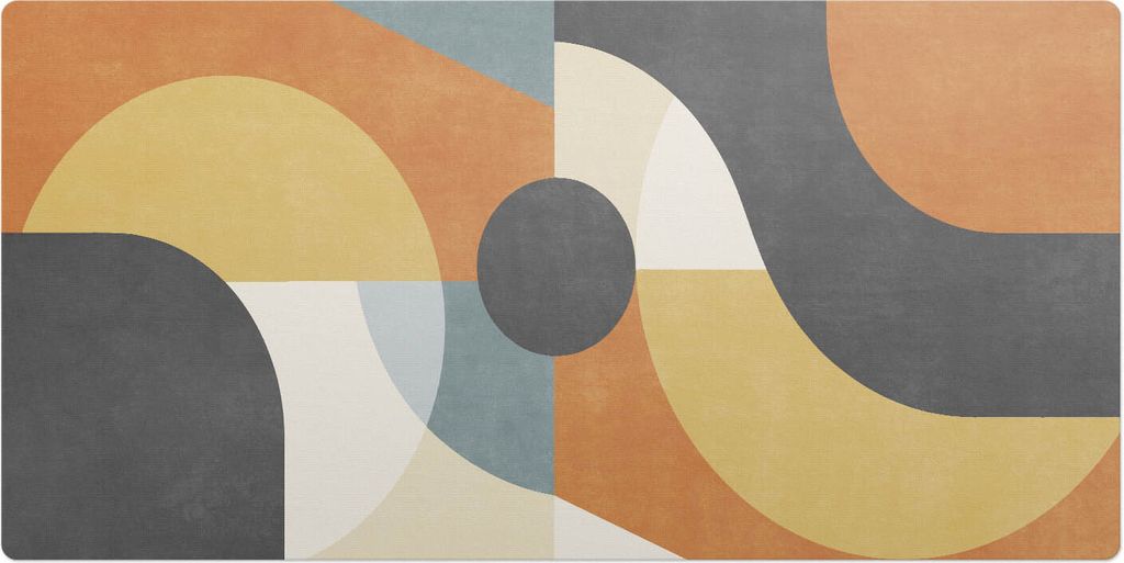 Geometrische Bögen– Schreibtischunterlage – Schreibtisch Tischunterlage – 120x60 cm – Unterlage Groß Schreibtischmatte
