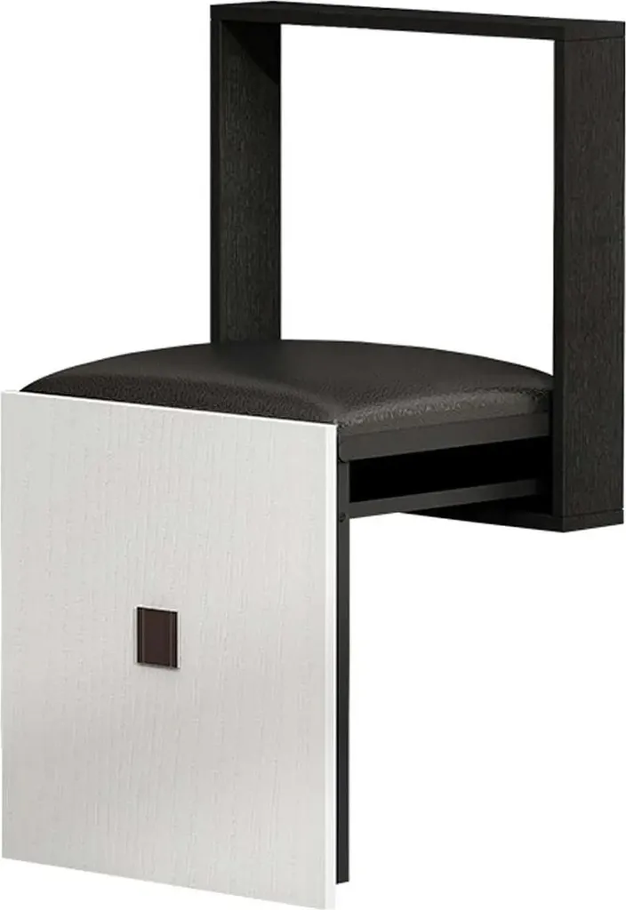 Tabouret de douche mural pliant noir - Siège escamotable gain de place