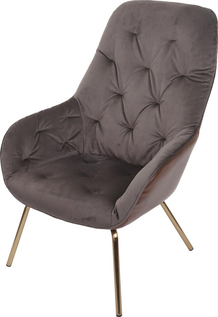 Esszimmerstuhl HWC-K26, Polsterstuhl Stuhl Wohnzimmerstuhl Küchenstuhl mit Armlehne, Metall Samt, hellbraun