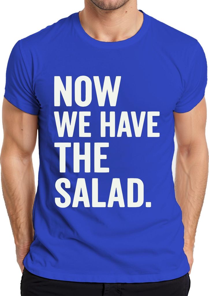 Jetzt haben wir den Salat Lustig Geschenk Küchenhumor Veganer Herren T-Shirt, Blau, XL