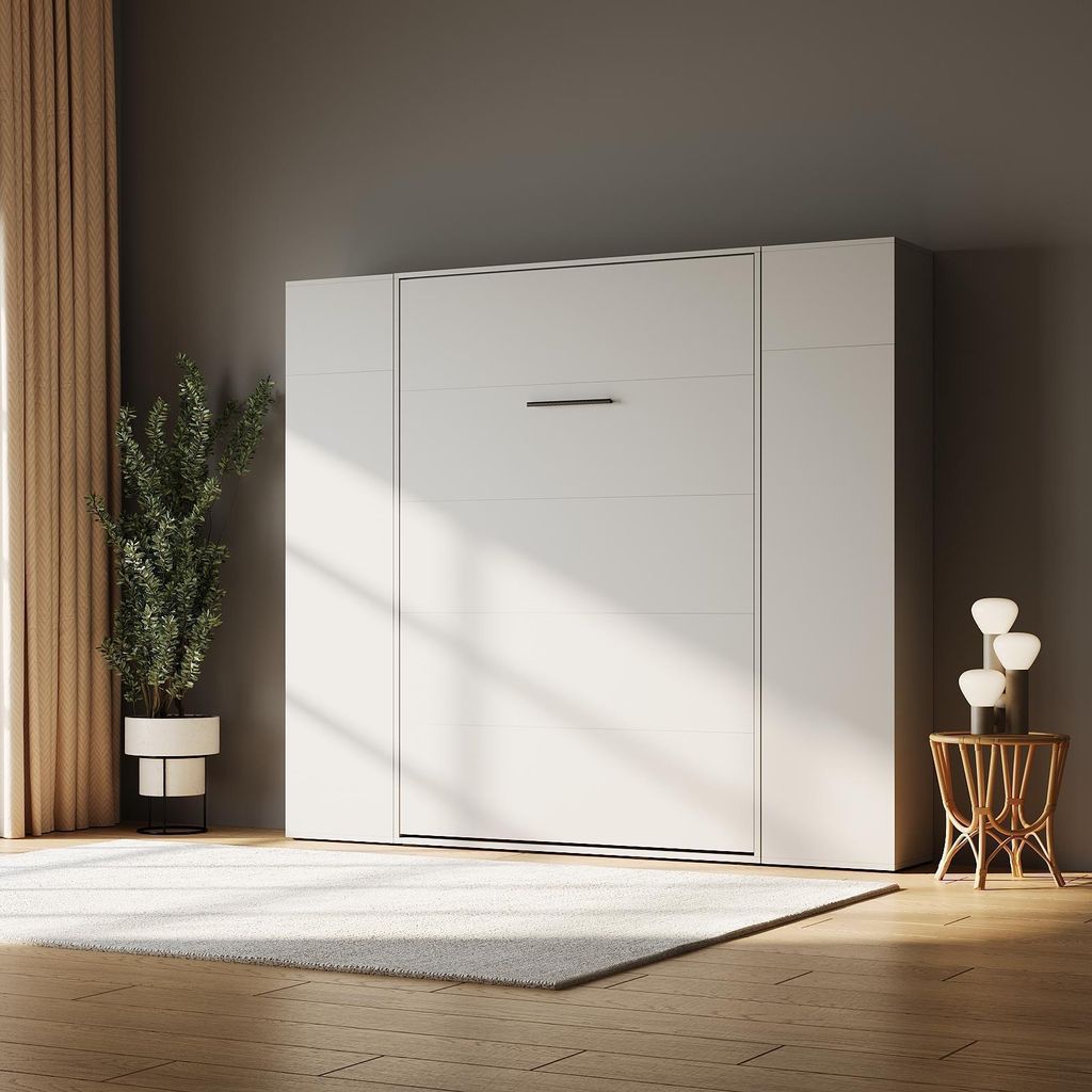 SMARTBett Schrankbett Set M1 180x200 + 2 Schränke Perlgrau