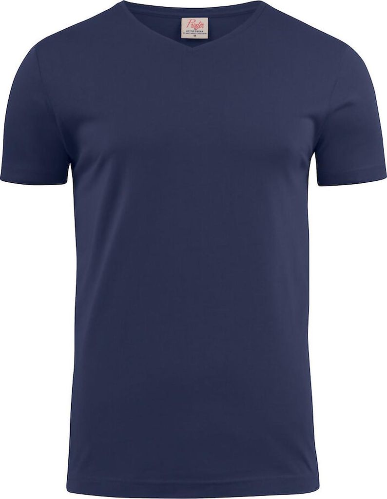 T-Shirt mit V-Ausschnitt, 100% Baumwolle, 160g/m², verstärkte Schulternähte