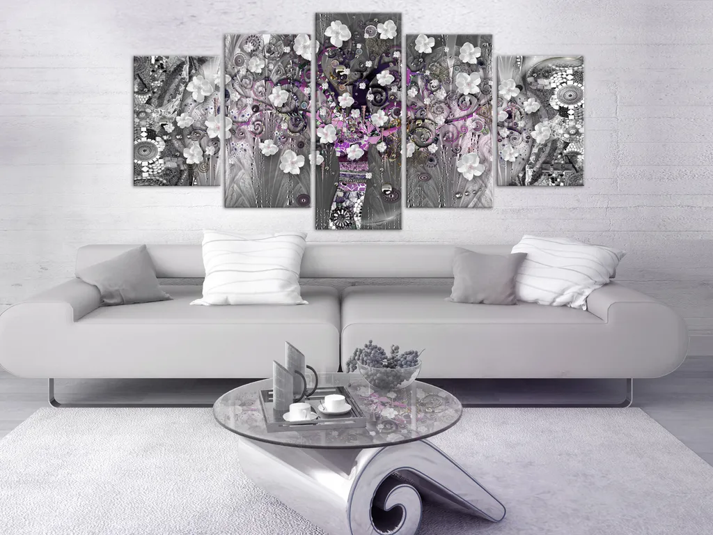 Décoration Murale Salon Arbre de Vie Abstrait Tableau Verre Acrylique Chic