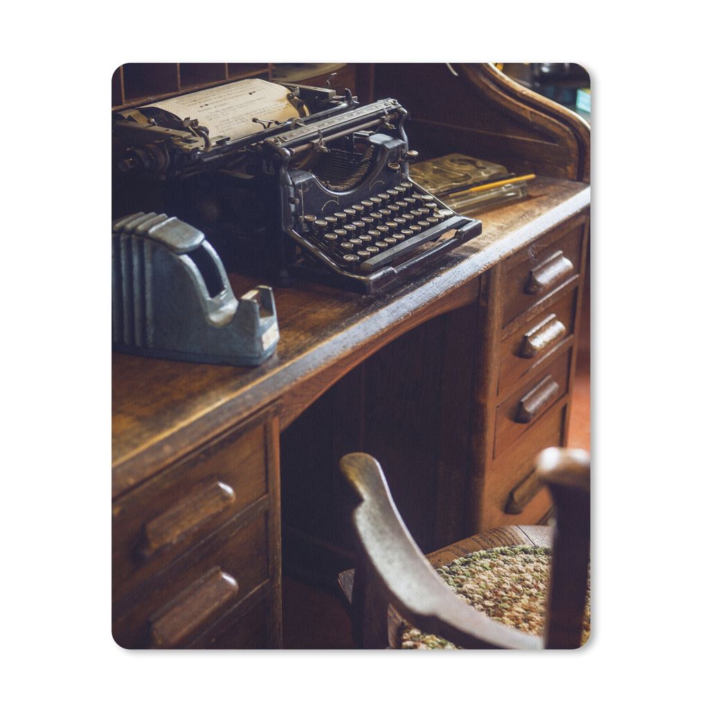 MuchoWow® Mauspad Mousepad Schreibmaschine - Vintage - Produktbild 