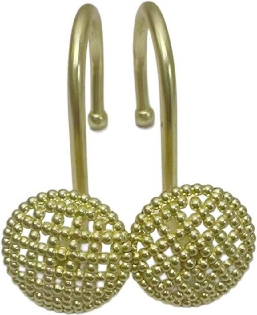 INF Duschvorhangringe aus Zinklegierung mit Hohlkugel Mesh Design 12 Stück Gold