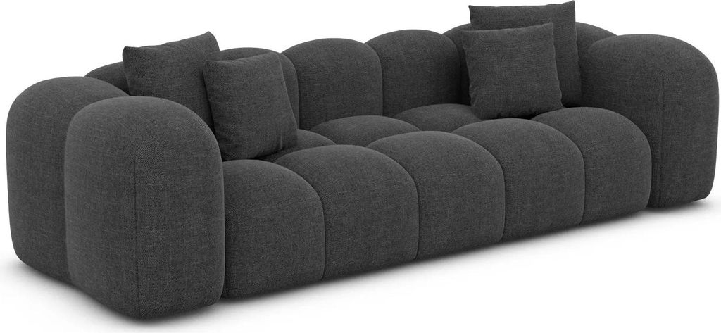 Strukturstoff 3-Sitzer Couch Valora Anthrazit