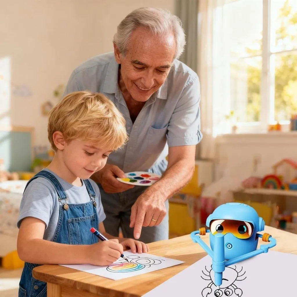 Robot de dessin interactif à commande vocale et 100 modèles - 9