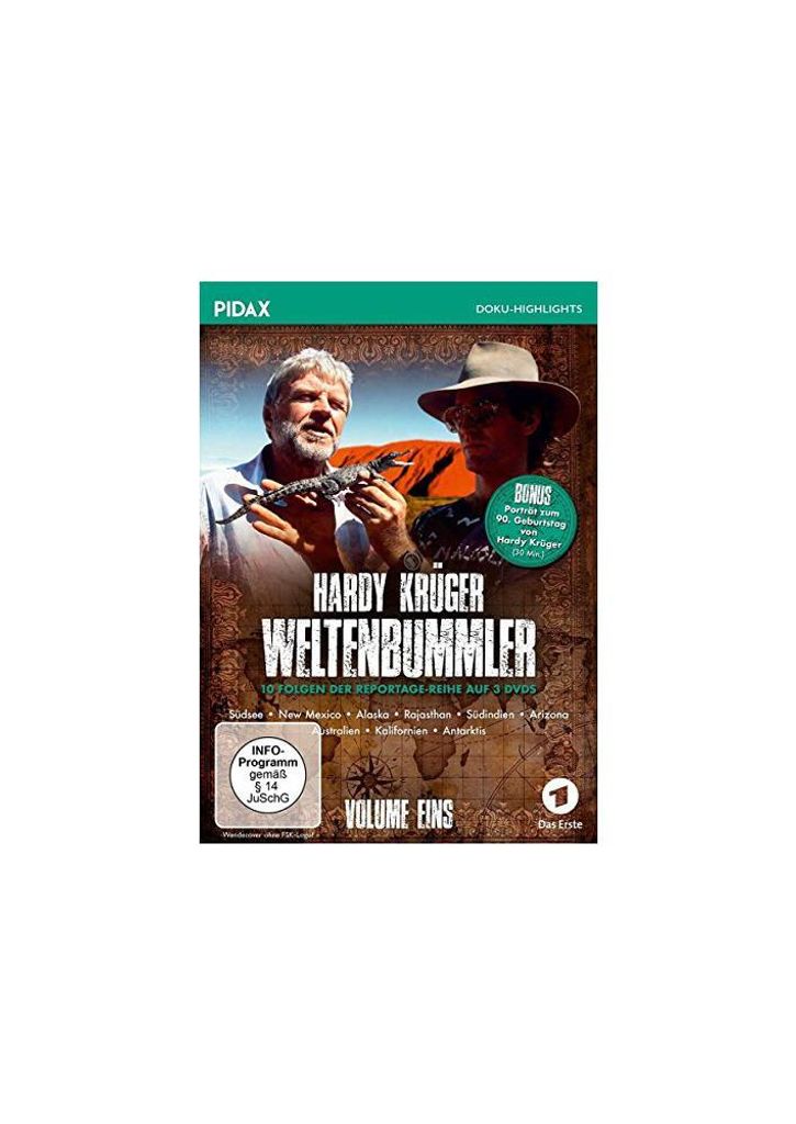 Hardy Krüger - Weltenbummler, Vol. 1 / 10 Folgen der spannenden Reportage-Reihe und Porträt zum 90. Geburtstag von Hardy Krüger (Pidax Doku-High...