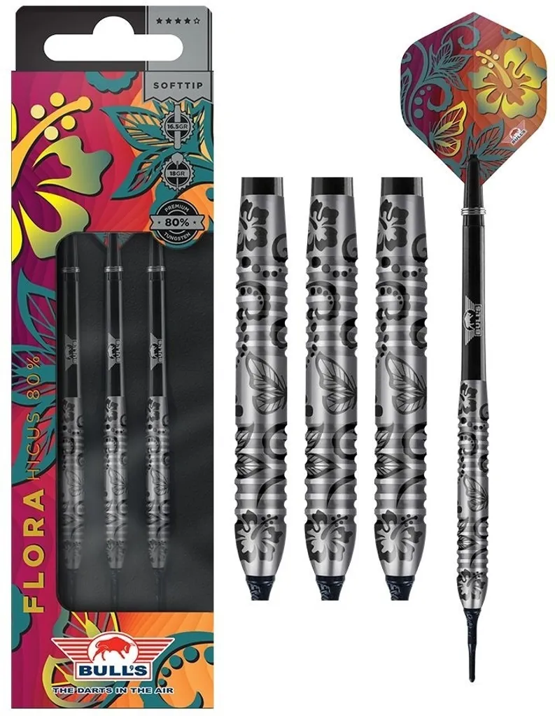 Fléchettes de compétition Bull's Flora Hicus Softtip 18g - 7