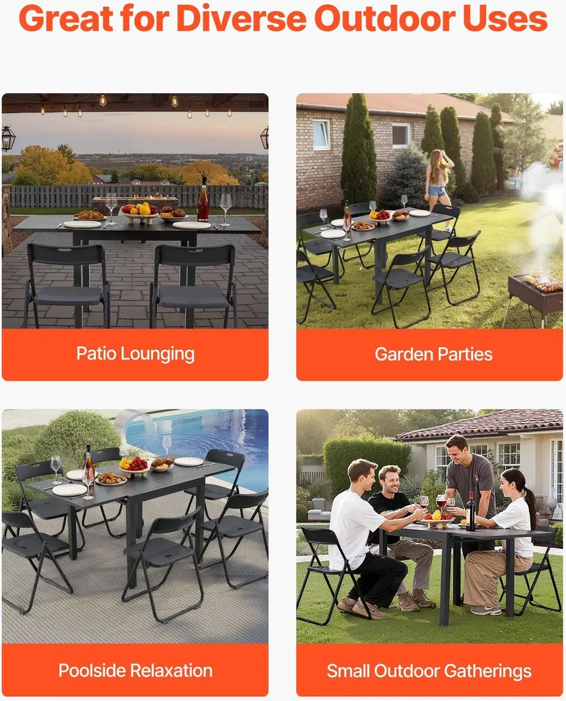 Petite table de balcon extensible 80-160 cm : solide et anticorrosion - 6