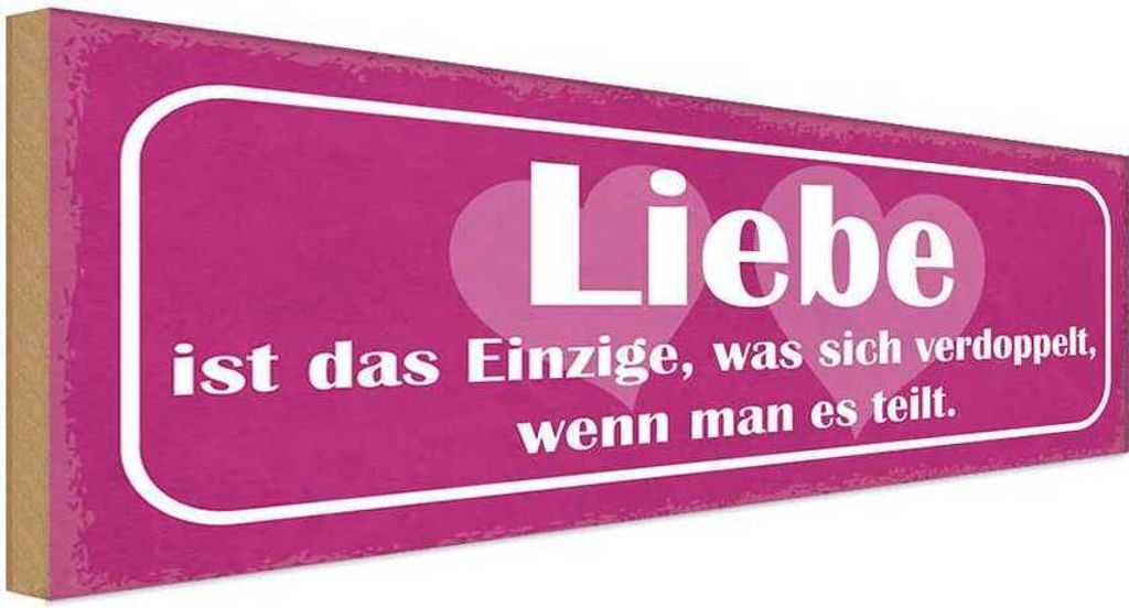 vianmo Holzschild 10x27 cm Liebe Einzige was sich verdoppet Spruch Zitat