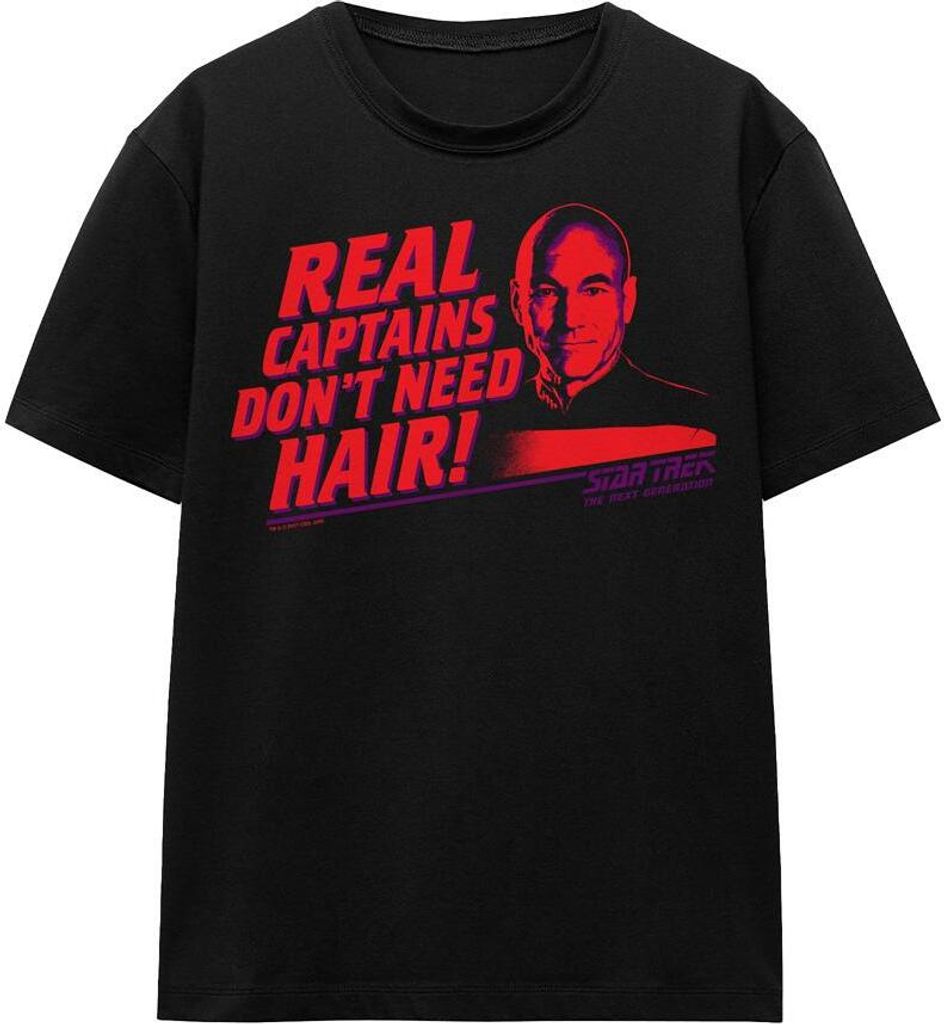 Star Trek - "Real Captain" T-Shirt für Herren/Damen Uni TV16220 (L) (Schwarz)