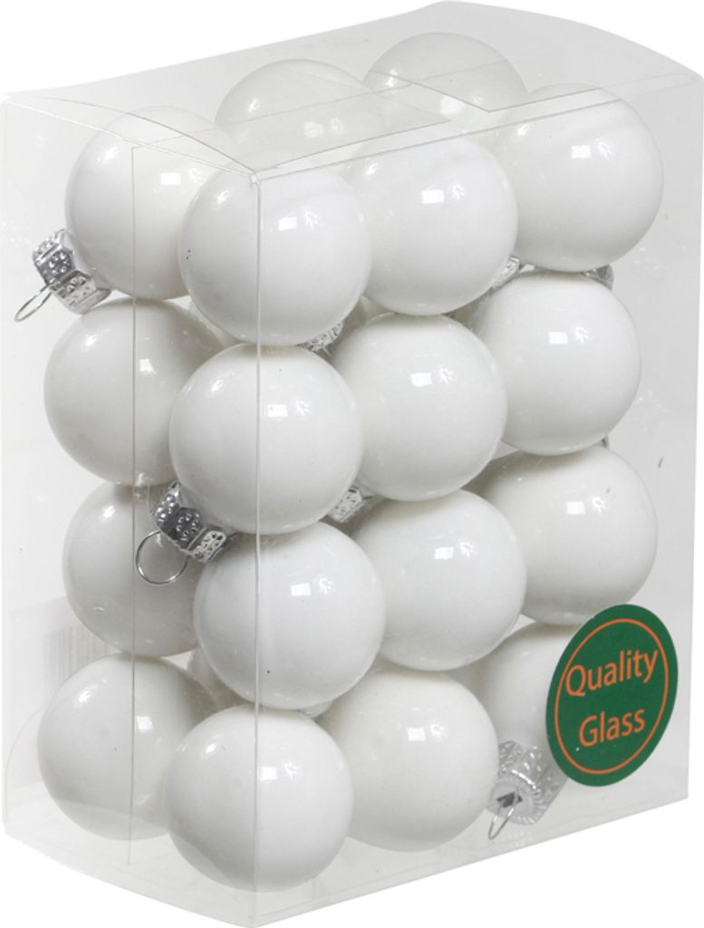 Othmar Trading Christbaum-Kugel, glänzend, Ø 2,5 cm, weiß, 24-teilig (1 Set)