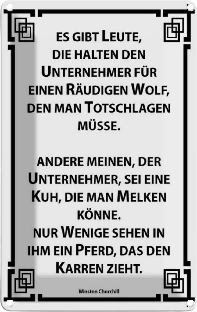 vianmo Blechschild 18x12 cm Leute, die halten Unternehmer Dekoration Spruch Zitat