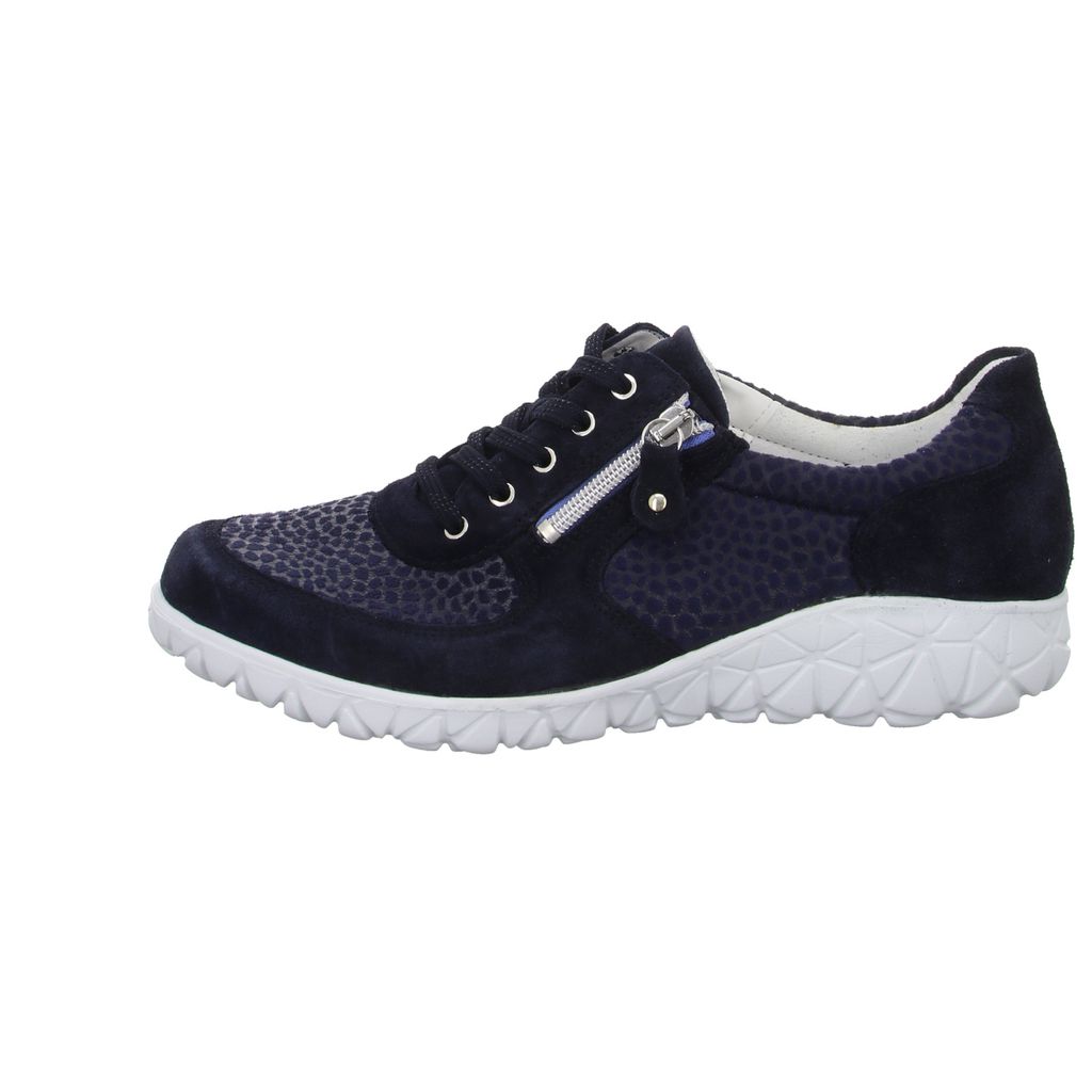 Waldläufer Ballerines Femme Cuir Nubuck Confort - Bleu, Semelle Amovible Et Coussin D'Air
