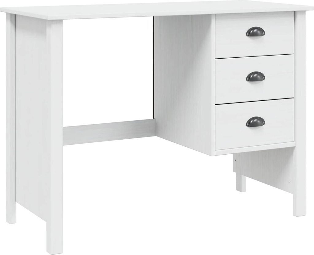 vidaXL Schreibtisch mit Schubladen HILL Weiß 100 x 45 x 74 Produktbild 
