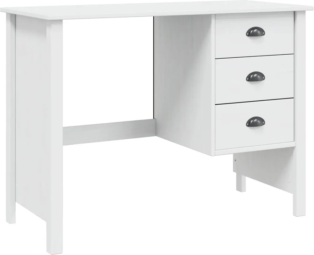 vidaXL Scrivania con cassetti e contenitore Bianco 100 x 45 x 74 cm