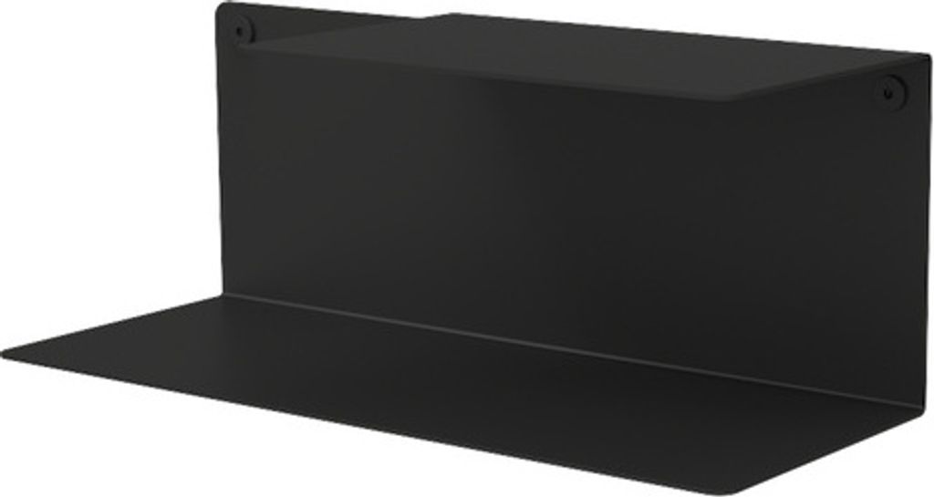 Minimalistisches Regal mit zusätzlicher Ablage rechts/links Farb- und Größenoptionen, Farbe:Schwarz, Variante:Ablage rechts, Größe:Small