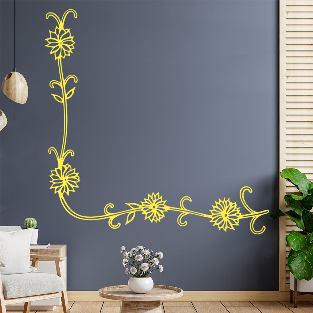 Blumen - Ranken Wandtattoo in 6 Größen - Wandaufkleber Wall Sticker - Dekoration, Küche, Wohnzimmer, Schlafzimmer, Badezimmer