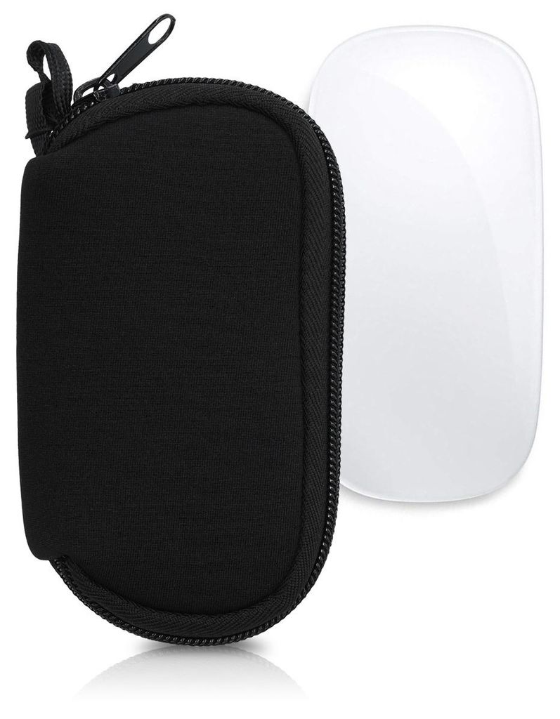 kwmobile Hülle für Apple Magic Mouse 1 / 2 Hülle - Mouse Case - Neopren Tasche - Schutzhülle für PC Maus - Transporttasche Zubehör - Schwarz