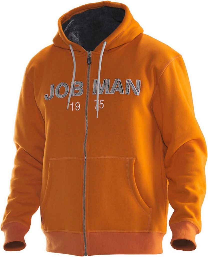Jobman - Hoodie mit durchgehendem Reißverschluss Gepolstert für Herren BC5137 (S) (Orange/Dunkelgrau)