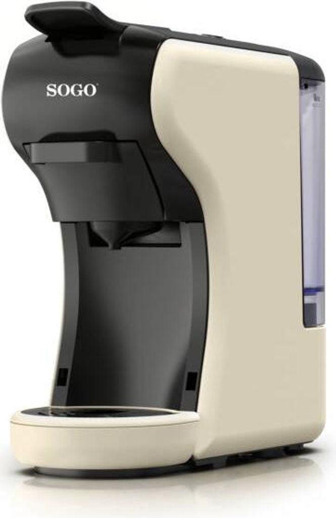 Sogo CAF-SS-5675-CB, Espressomaschine, 0,6 l, Kaffeekapsel, Gemahlener Kaffee, Kaffeepad, 1450 W, Cremefarben, Schwarz